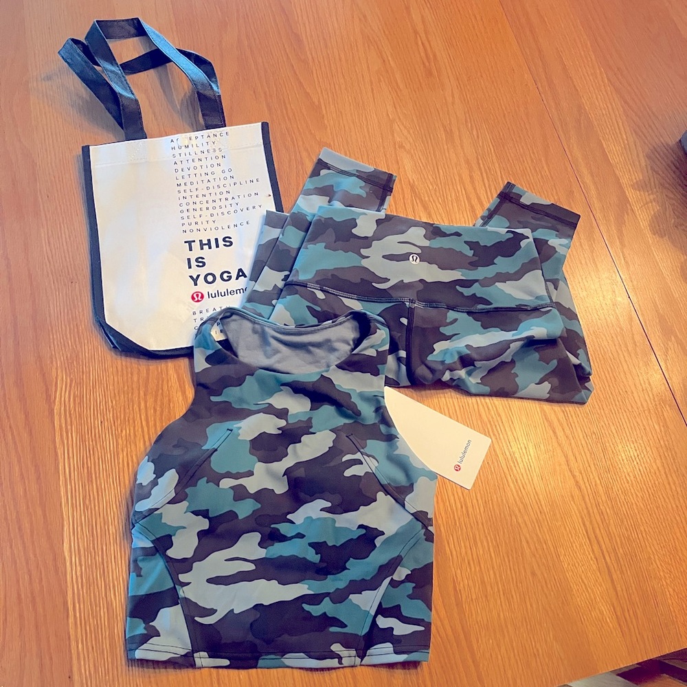 Lululemon Reversible Wunder Under Camo Leggings & Tank NWT - TANK IS SOLD